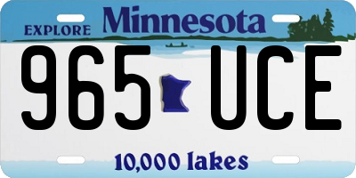 MN license plate 965UCE