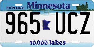 MN license plate 965UCZ