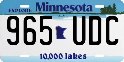 MN license plate 965UDC