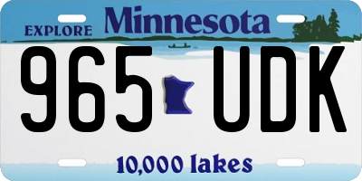 MN license plate 965UDK