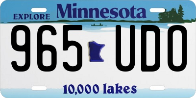 MN license plate 965UDO