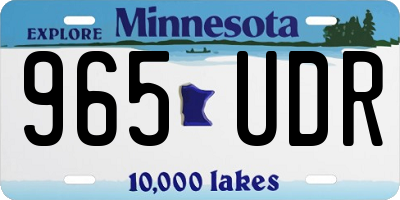 MN license plate 965UDR