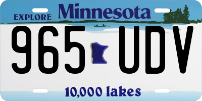 MN license plate 965UDV