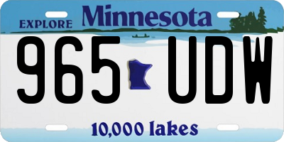 MN license plate 965UDW