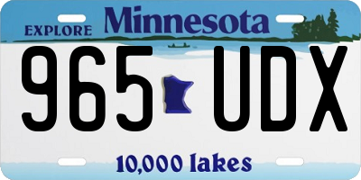 MN license plate 965UDX