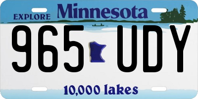 MN license plate 965UDY