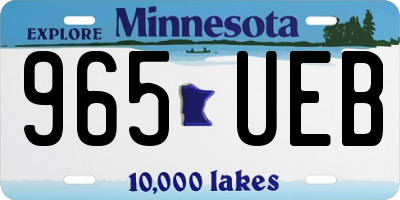 MN license plate 965UEB
