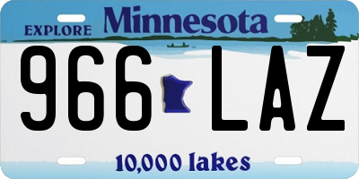 MN license plate 966LAZ