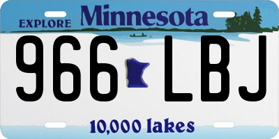MN license plate 966LBJ