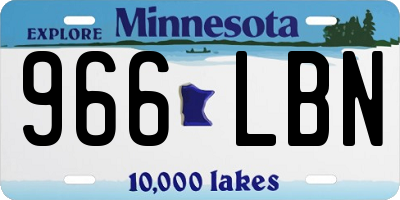 MN license plate 966LBN