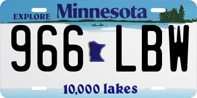 MN license plate 966LBW