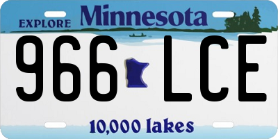 MN license plate 966LCE