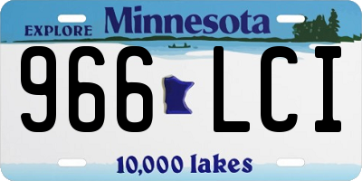 MN license plate 966LCI