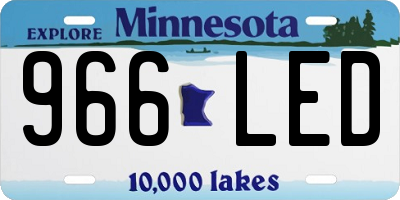 MN license plate 966LED