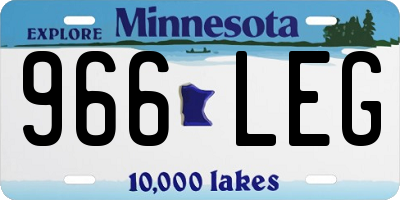 MN license plate 966LEG