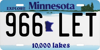 MN license plate 966LET
