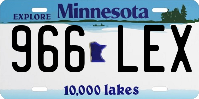 MN license plate 966LEX