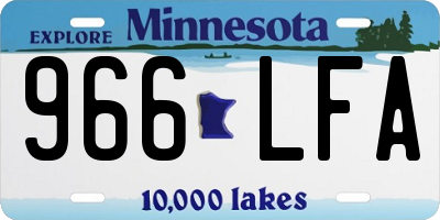 MN license plate 966LFA