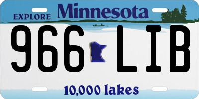 MN license plate 966LIB