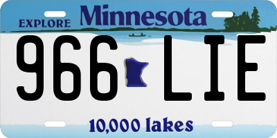 MN license plate 966LIE