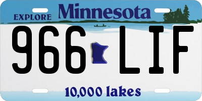 MN license plate 966LIF