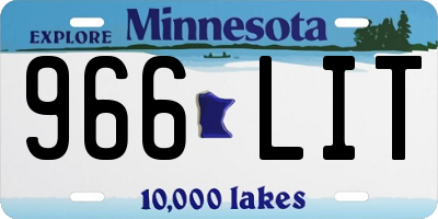 MN license plate 966LIT