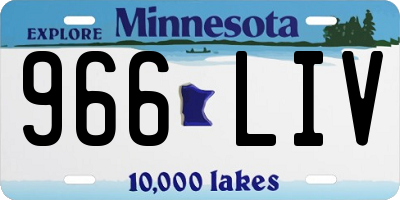 MN license plate 966LIV