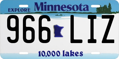 MN license plate 966LIZ