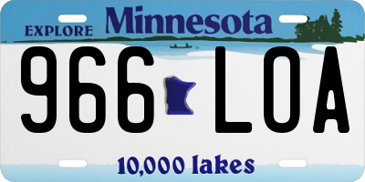 MN license plate 966LOA