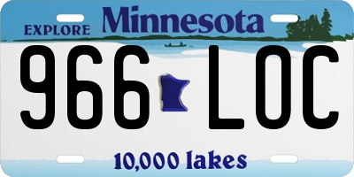 MN license plate 966LOC