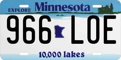 MN license plate 966LOE