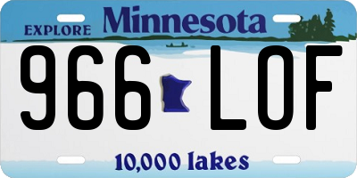 MN license plate 966LOF