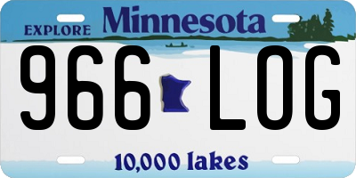 MN license plate 966LOG