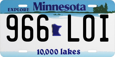 MN license plate 966LOI