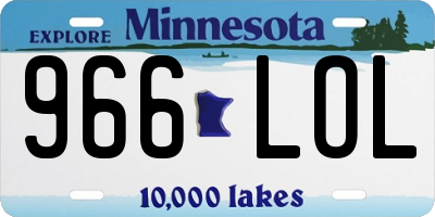 MN license plate 966LOL