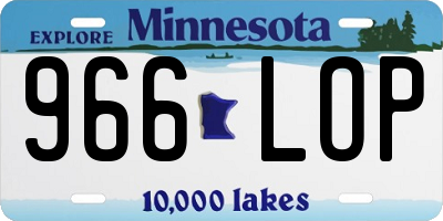 MN license plate 966LOP