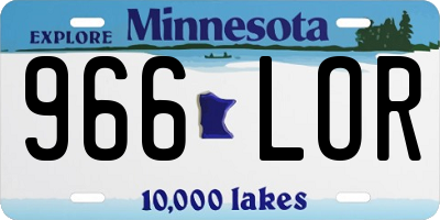 MN license plate 966LOR