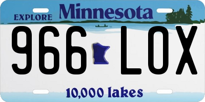 MN license plate 966LOX