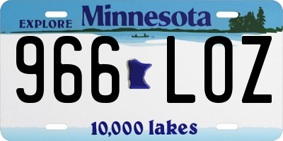 MN license plate 966LOZ