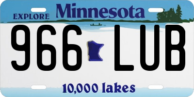 MN license plate 966LUB