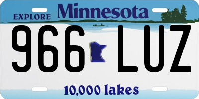 MN license plate 966LUZ
