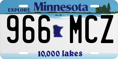 MN license plate 966MCZ