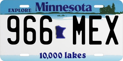 MN license plate 966MEX