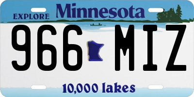 MN license plate 966MIZ