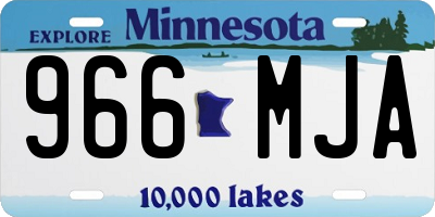 MN license plate 966MJA