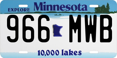 MN license plate 966MWB