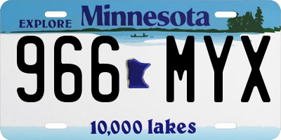 MN license plate 966MYX
