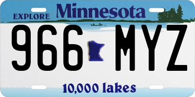 MN license plate 966MYZ