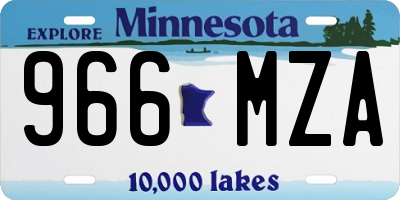 MN license plate 966MZA