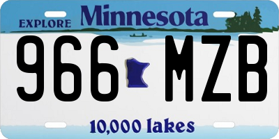 MN license plate 966MZB